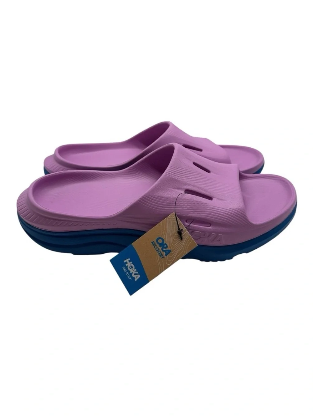 Hoka One One Ora Recovery Slide 3 Men Sz 10 Cyclamen Coastal Blue Slip On Sandal